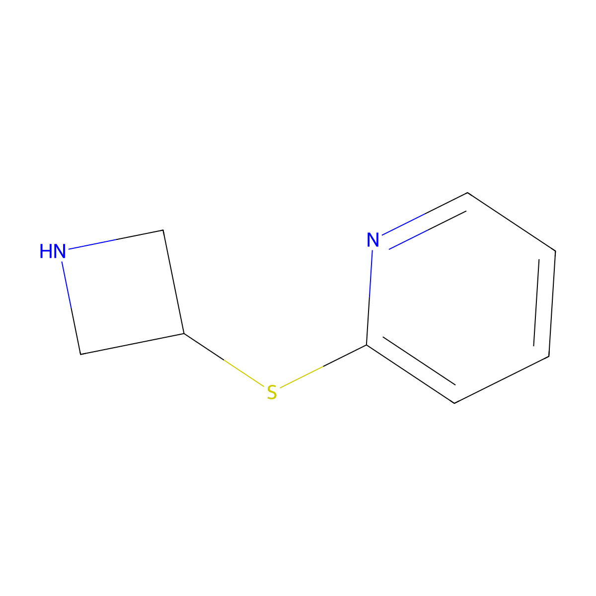 2-(Azetidin-3-ylsulfanyl)pyridine molecular structure, CAS 1341747-17-8