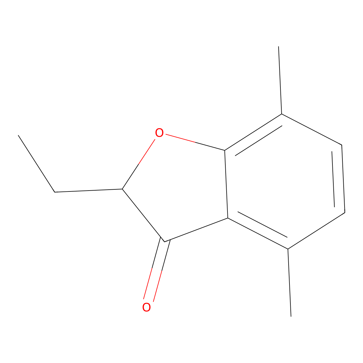 2-Ethyl-4,7-dimethyl-2,3-dihydro-1-benzofuran-3-one molecular structure, CAS 1341749-84-5