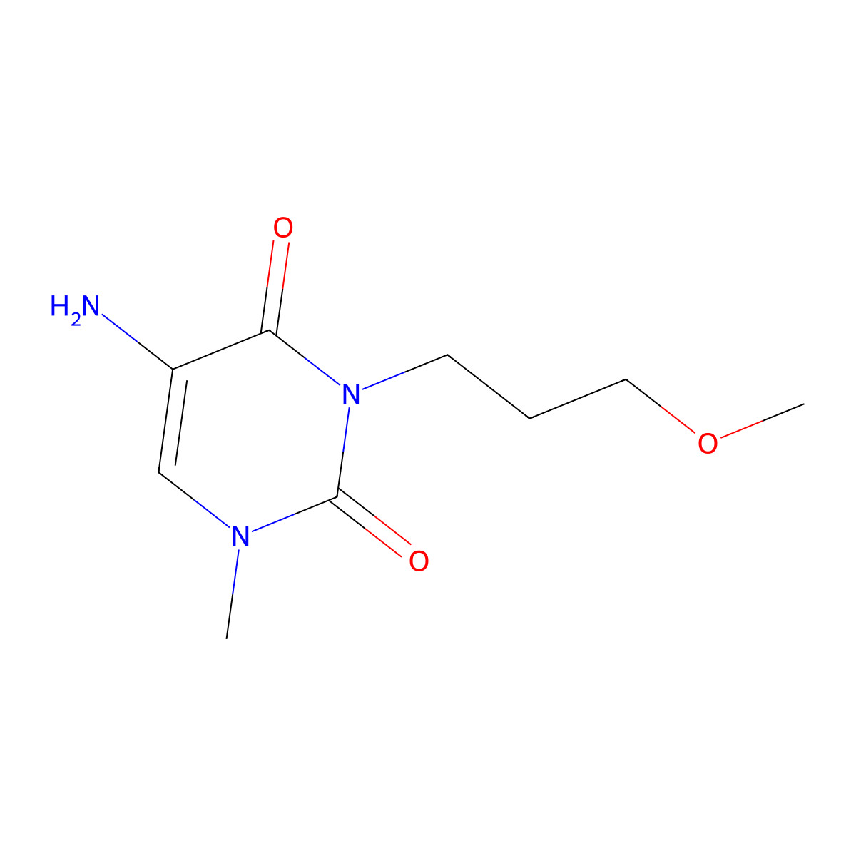 5-Amino-3-(3-methoxypropyl)-1-methylpyrimidine-2,4(1h,3h)-dione molecular structure, CAS 1341750-10-4