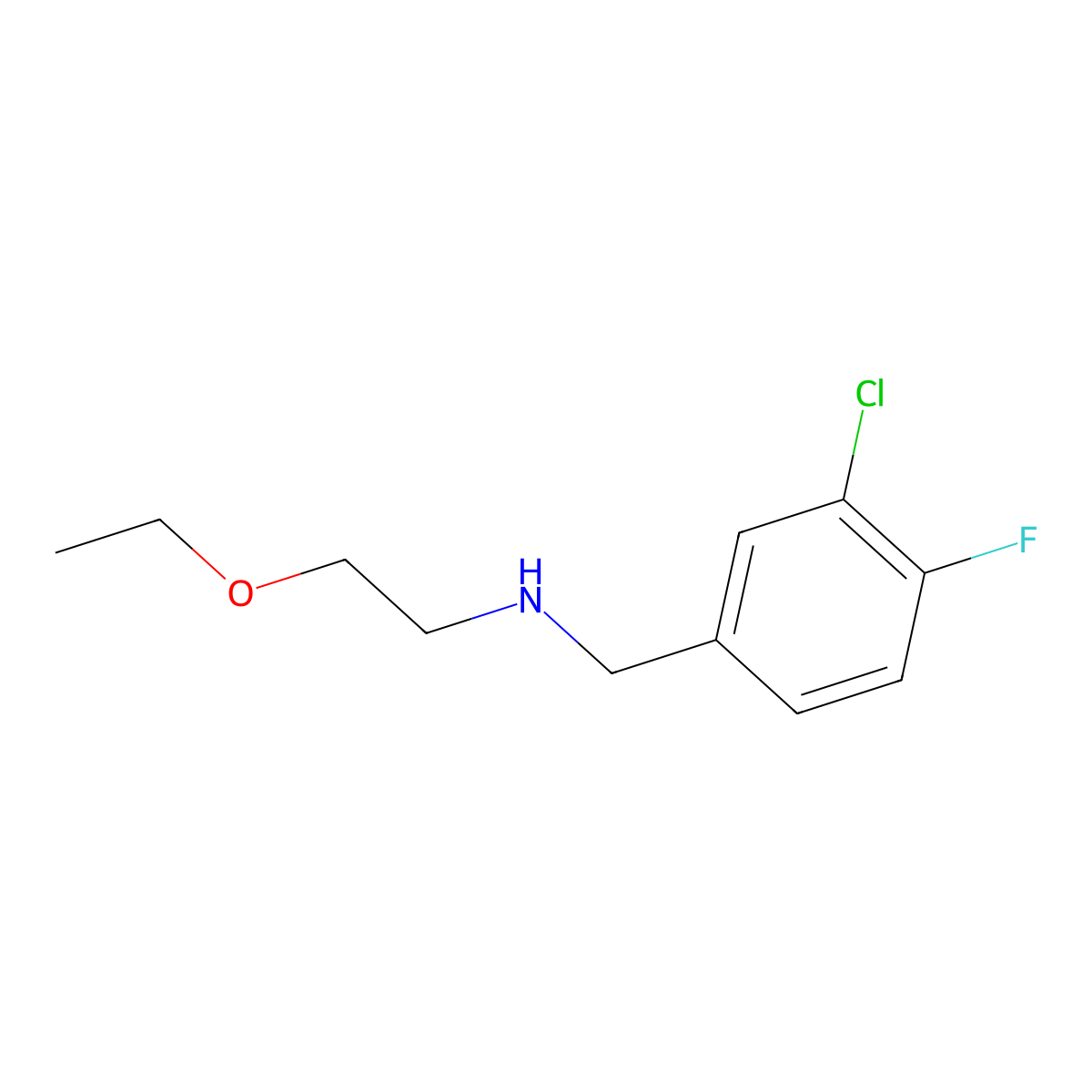 [(3-Chloro-4-fluorophenyl)methyl](2-ethoxyethyl)amine molecular structure, CAS 1341755-02-9