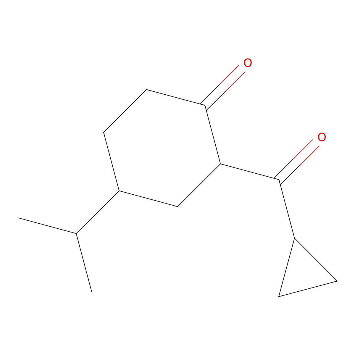 2-Cyclopropanecarbonyl-4-(propan-2-YL)cyclohexan-1-one molecular structure, CAS 1341755-55-2