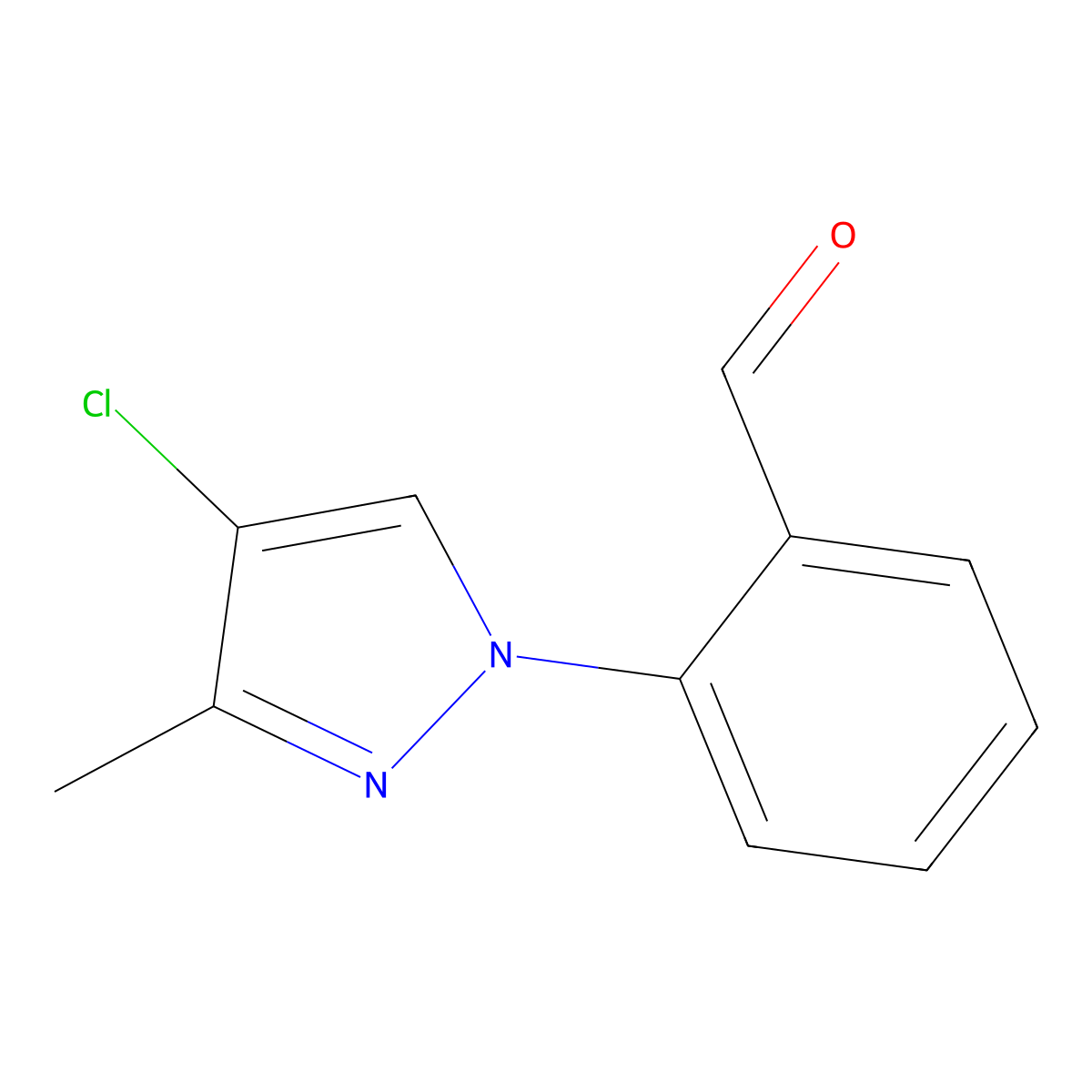 2-(4-Chloro-3-methyl-1H-pyrazol-1-YL)benzaldehyde molecular structure, CAS 1341756-87-3
