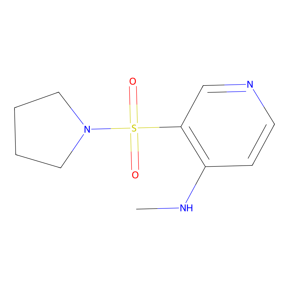 N-Methyl-3-(pyrrolidin-1-ylsulfonyl)pyridin-4-amine molecular structure, CAS 1341757-04-7