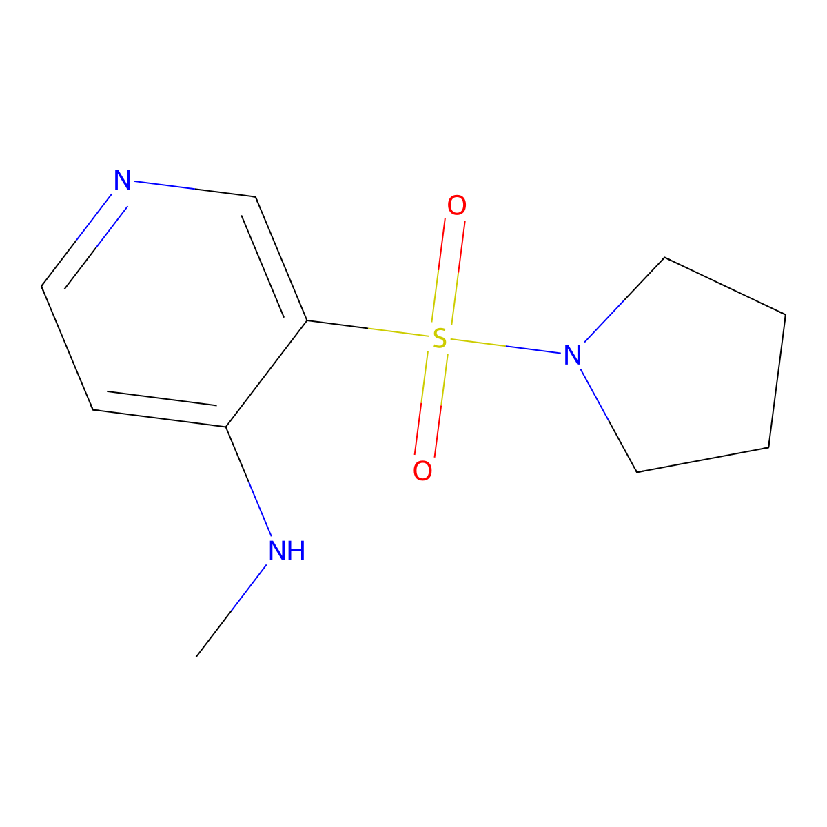 N-Methyl-3-(pyrrolidin-1-ylsulfonyl)pyridin-4-amine molecular structure, CAS 1341757-04-7