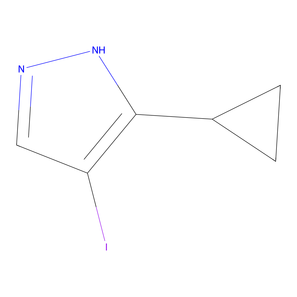 3-Cyclopropyl-4-iodo-2H-pyrazole molecular structure, CAS 1341758-26-6