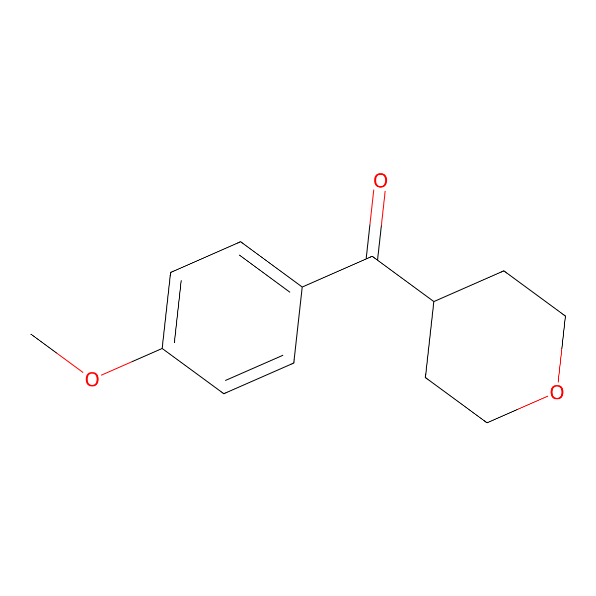 4-(4-Methoxybenzoyl)oxane molecular structure, CAS 1341760-69-7