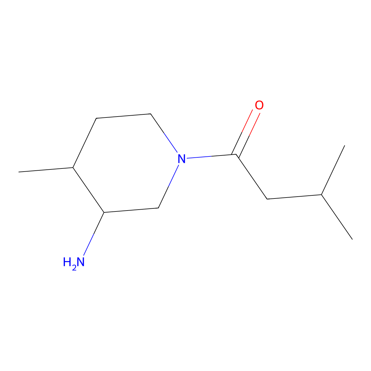 1-(3-Amino-4-methylpiperidin-1-yl)-3-methylbutan-1-one molecular structure, CAS 1341760-96-0