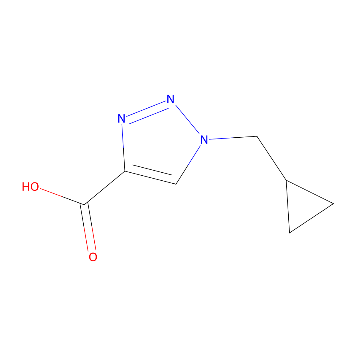 1-(cyclopropylmethyl)-1H-1,2,3-triazole-4-carboxylic acid molecular structure, CAS 1341761-69-0