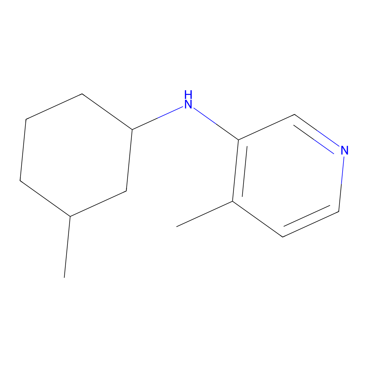 4-methyl-N-(3-methylcyclohexyl)pyridin-3-amine molecular structure, CAS 1341762-75-1
