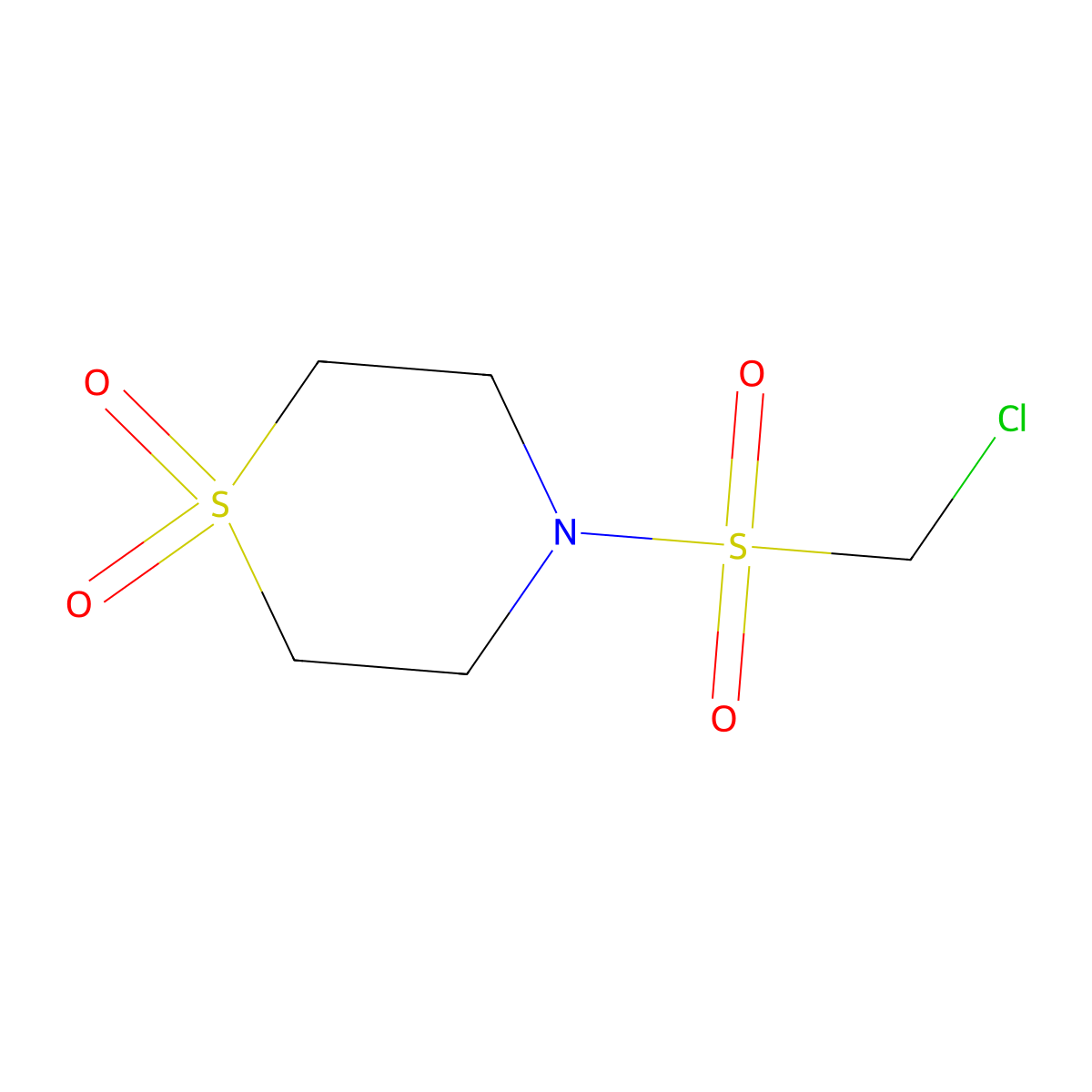 4-((Chloromethyl)sulfonyl)thiomorpholine 1,1-dioxide molecular structure, CAS 1341763-94-7