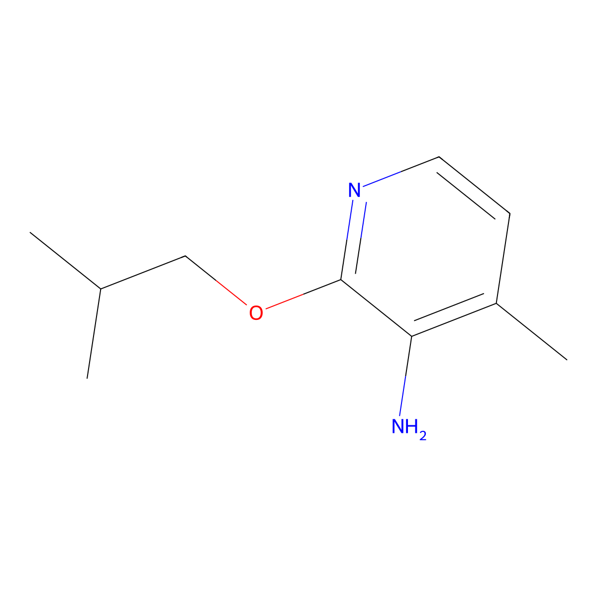 2-Isobutoxy-4-methylpyridin-3-amine molecular structure, CAS 1341764-40-6