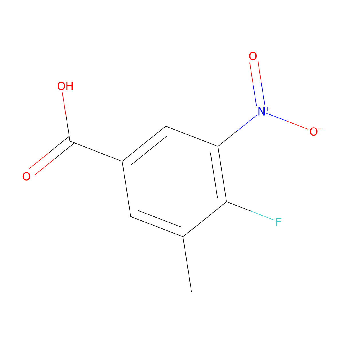 4-Fluoro-3-methyl-5-nitrobenzoic acid molecular structure, CAS 1341764-57-5