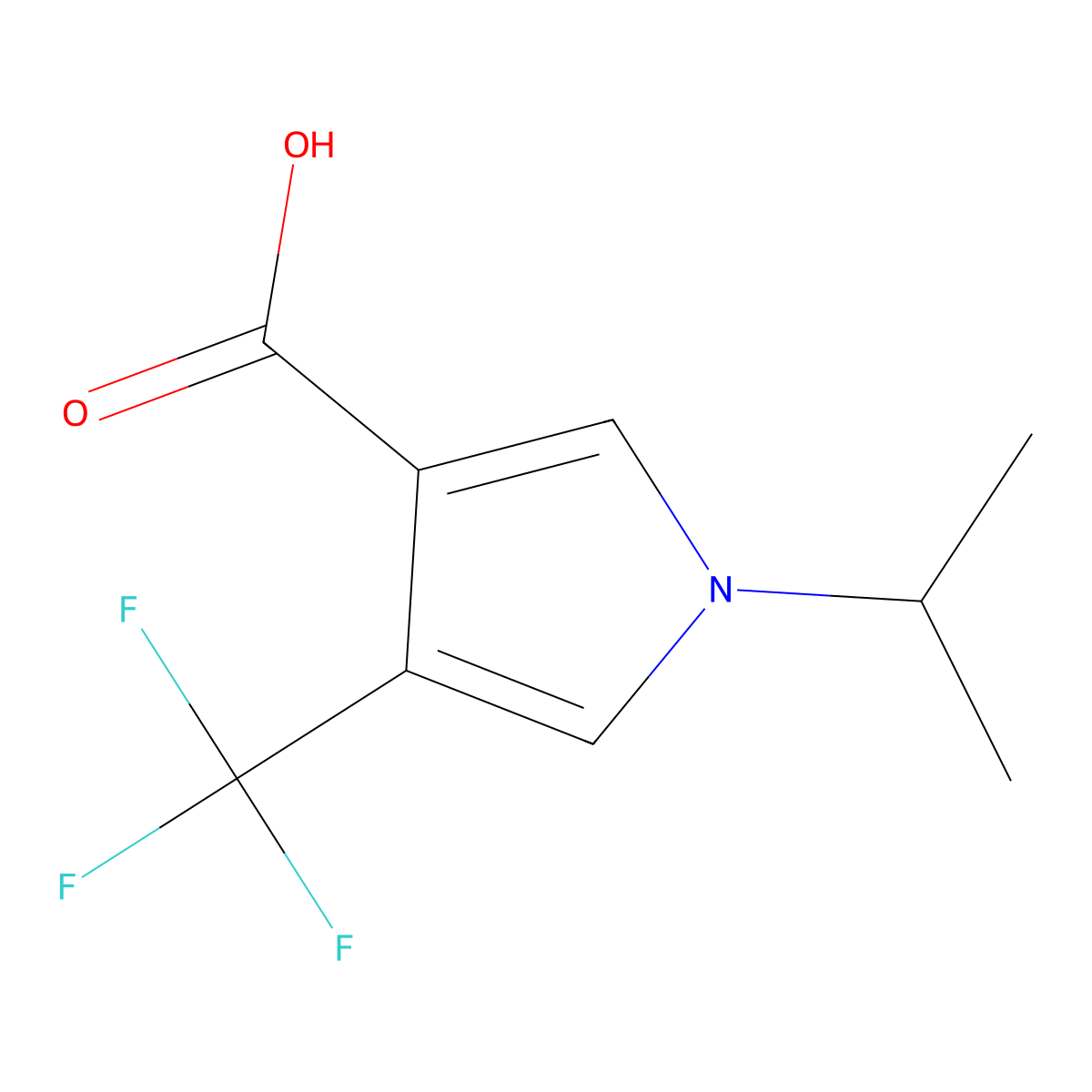 1-Isopropyl-4-(trifluoromethyl)-1H-pyrrole-3-carboxylic acid molecular structure, CAS 1341766-01-5