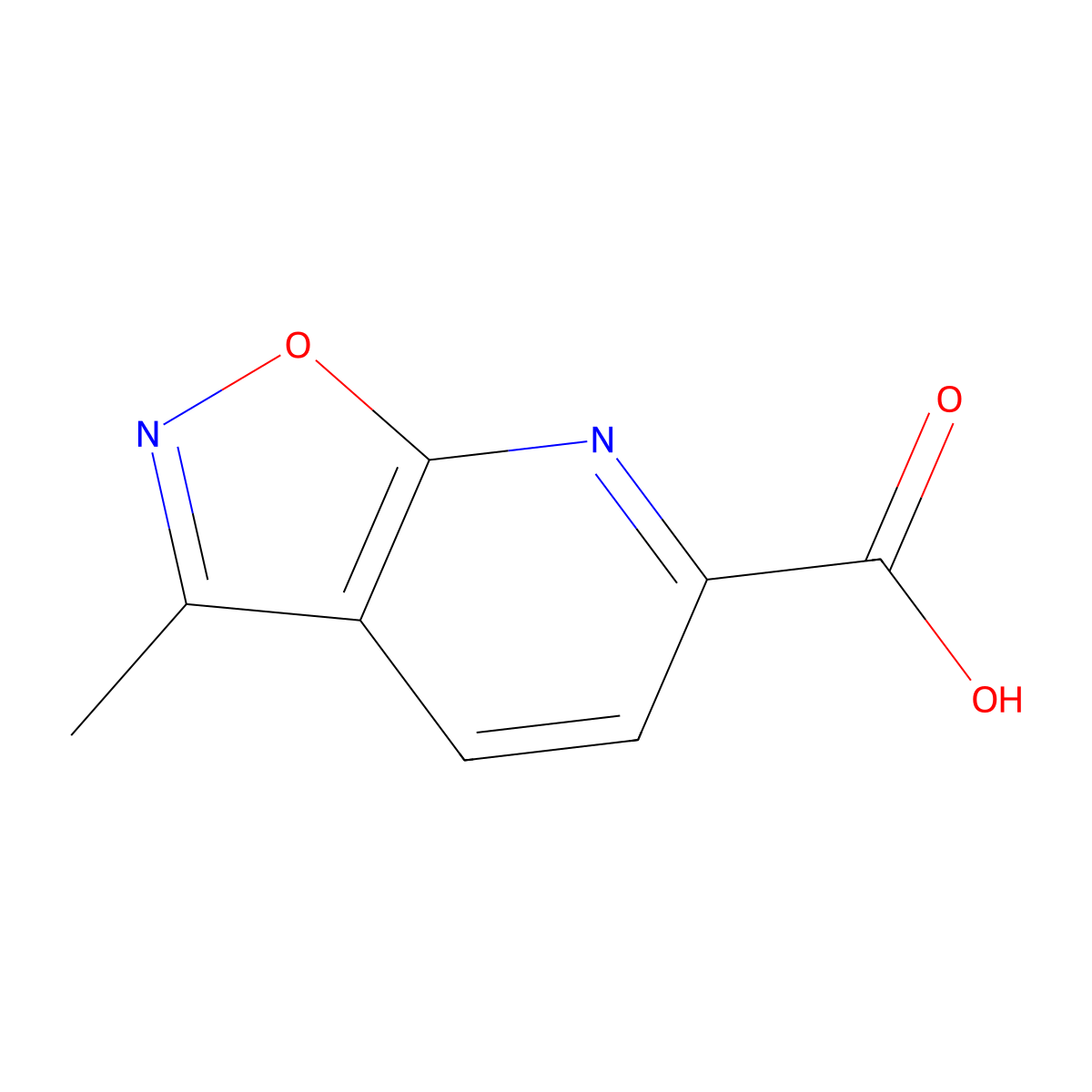 3-Methyl-[1,2]oxazolo[5,4-b]pyridine-6-carboxylic acid molecular structure, CAS 1341767-53-0