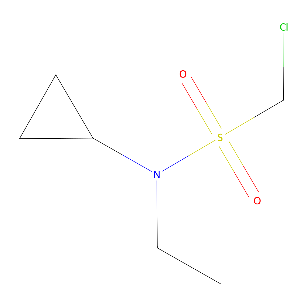 1-chloro-N-cyclopropyl-N-ethylmethanesulfonamide molecular structure, CAS 1341768-61-3