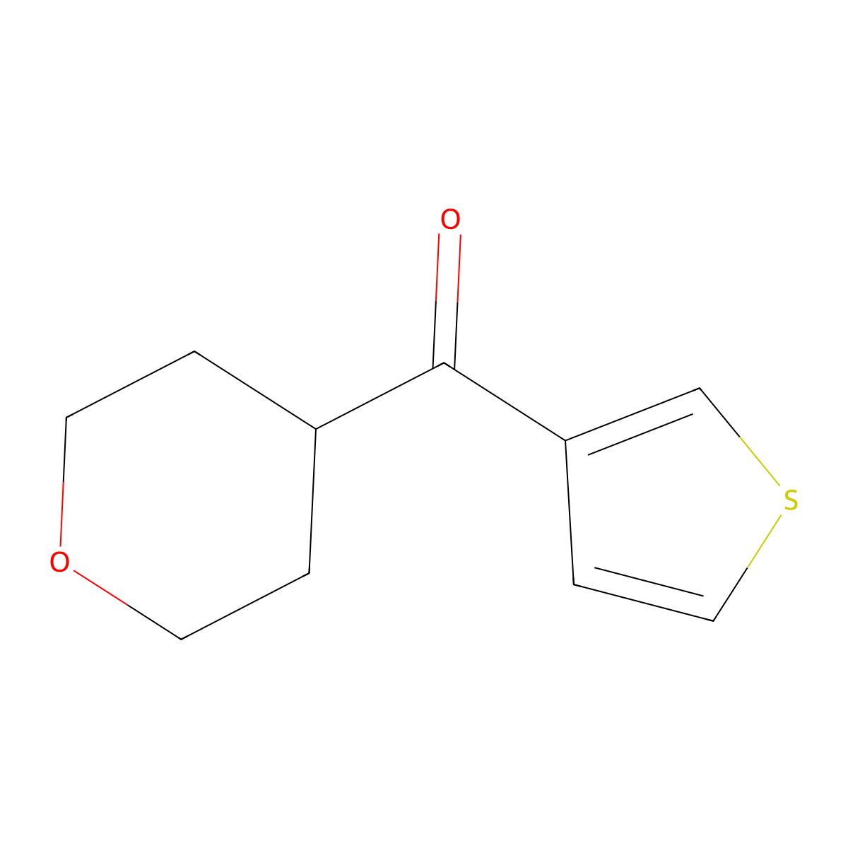 (tetrahydro-2H-pyran-4-yl)(thiophen-3-yl)methanone molecular structure, CAS 1341769-03-6