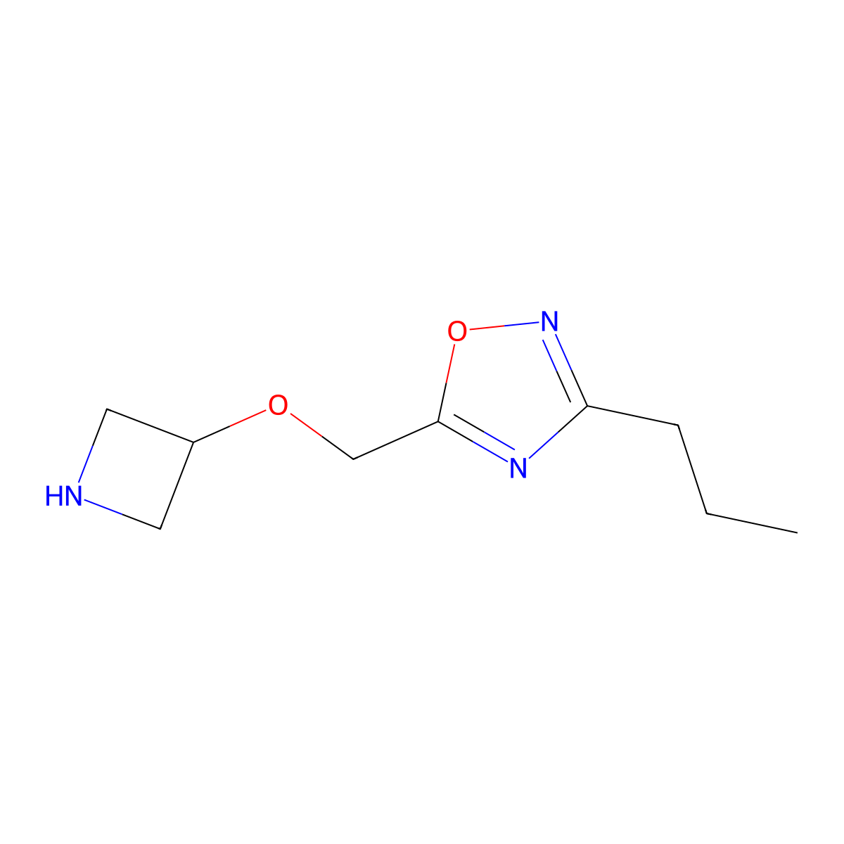5-((Azetidin-3-yloxy)methyl)-3-propyl-1,2,4-oxadiazole molecular structure, CAS 1341769-11-6