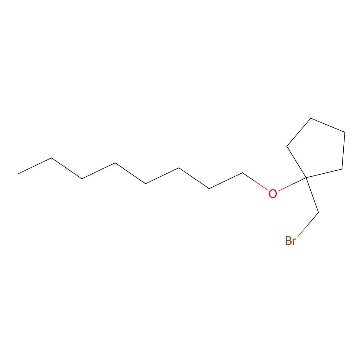 1-(Bromomethyl)-1-(octyloxy)cyclopentane molecular structure, CAS 1341769-26-3