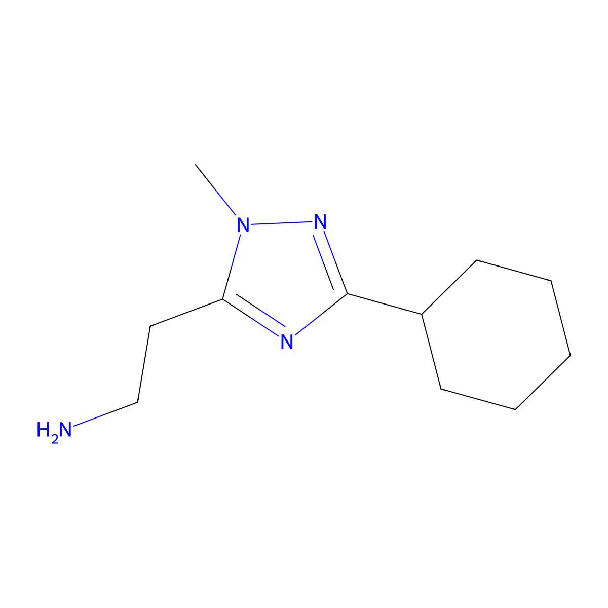 2-(3-Cyclohexyl-1-methyl-1h-1,2,4-triazol-5-yl)ethan-1-amine molecular structure, CAS 1341769-56-9