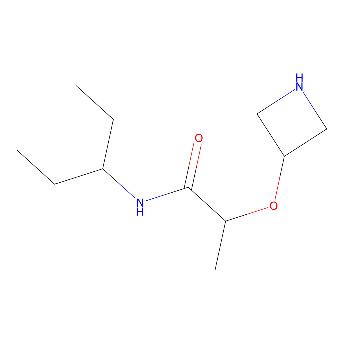 2-(Azetidin-3-yloxy)-N-(pentan-3-yl)propanamide molecular structure, CAS 1341769-88-7
