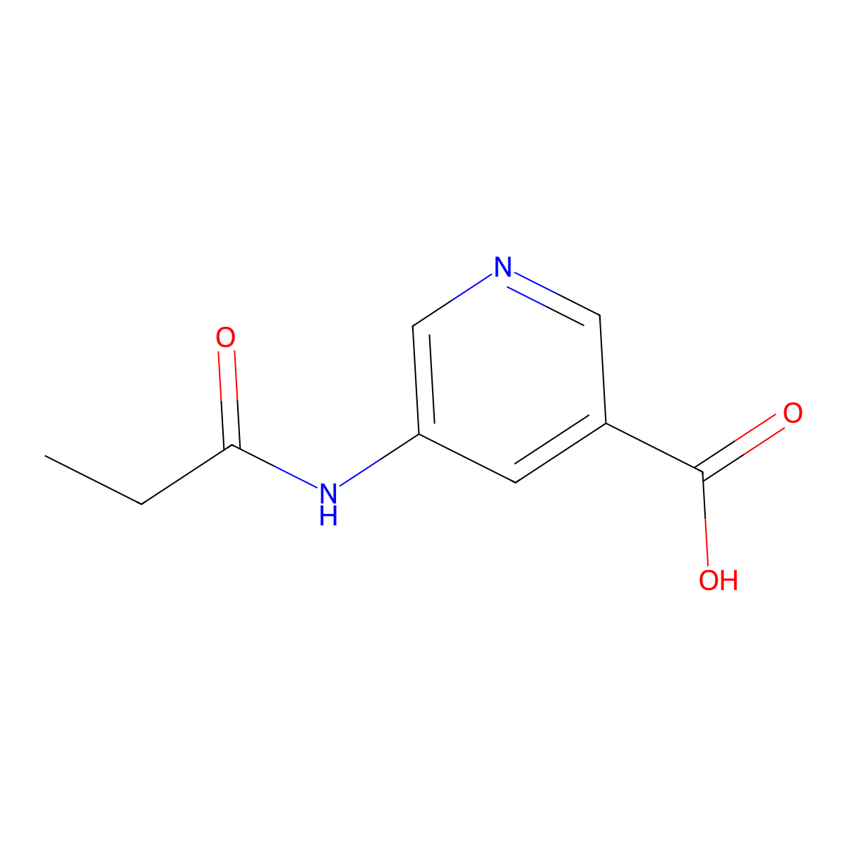 5-Propanamidopyridine-3-carboxylic acid molecular structure, CAS 1341770-86-2