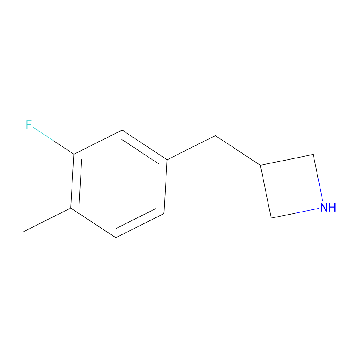 3-(3-Fluoro-4-methylbenzyl)azetidine molecular structure, CAS 1341771-00-3