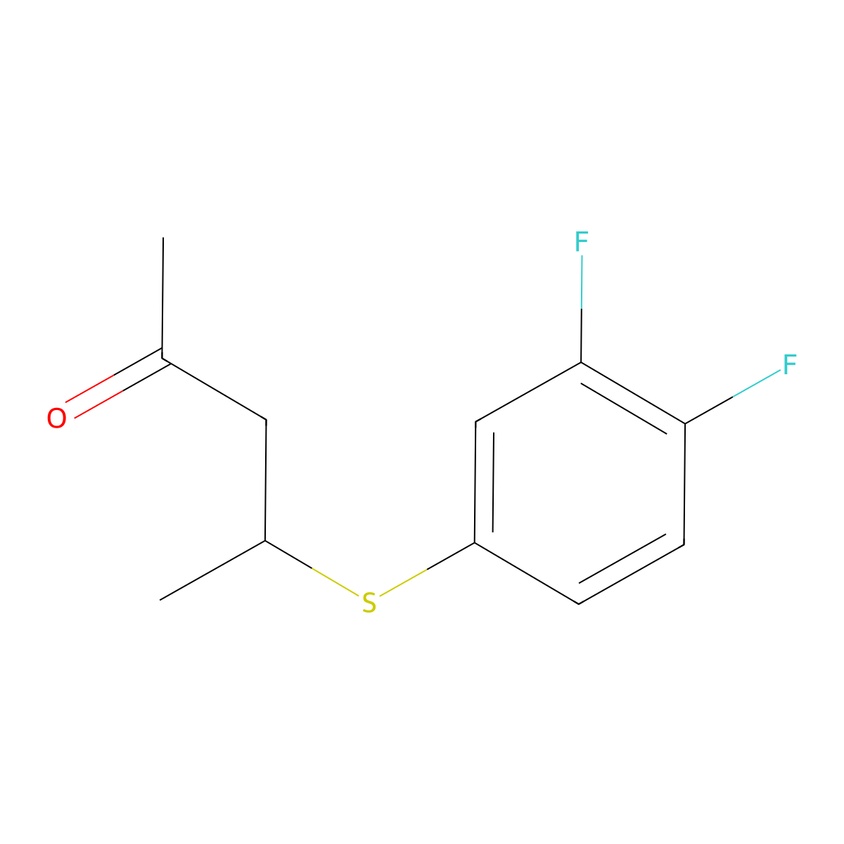 4-((3,4-Difluorophenyl)thio)pentan-2-one molecular structure, CAS 1341772-41-5