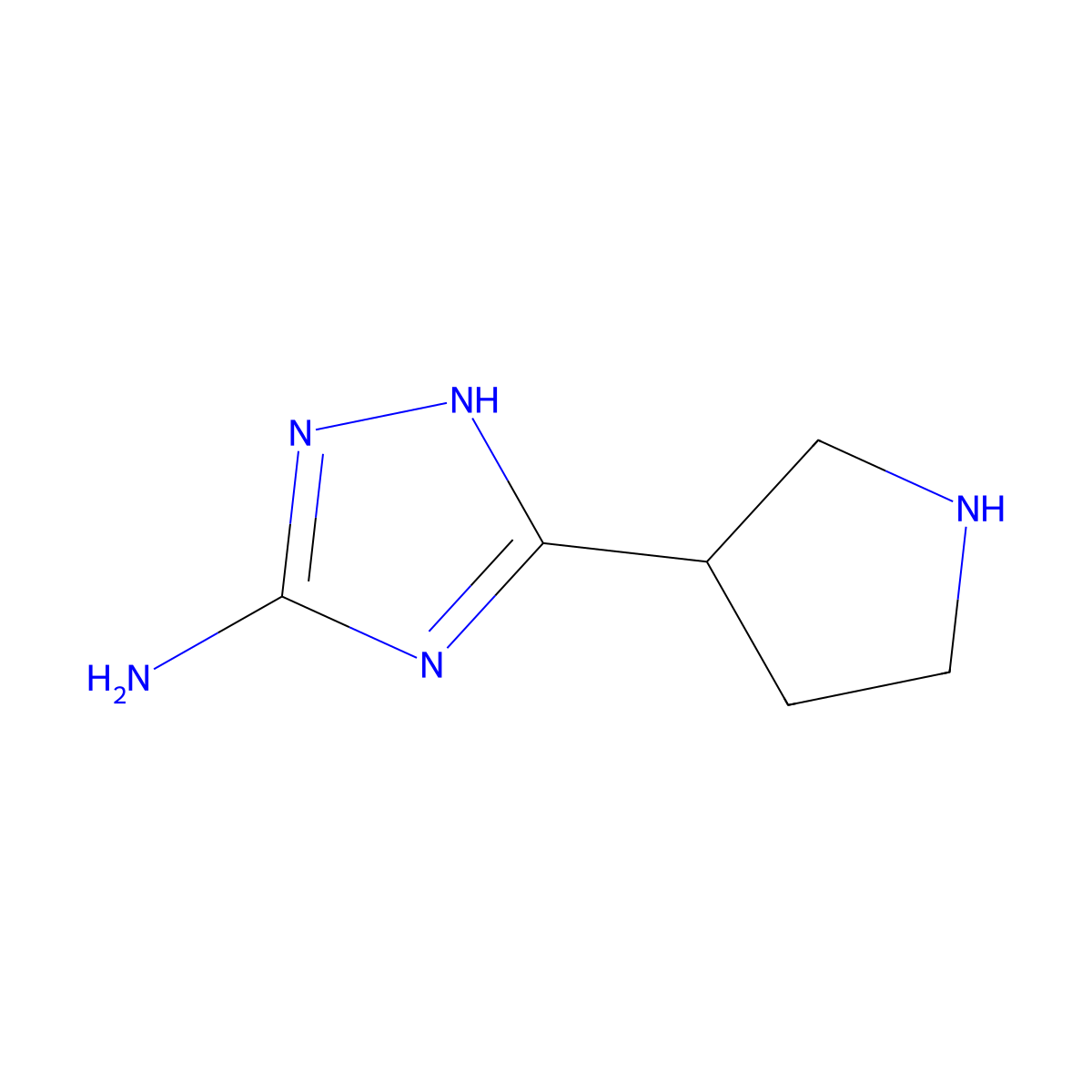 3-(pyrrolidin-3-yl)-1H-1,2,4-triazol-5-amine molecular structure, CAS 1341772-76-6