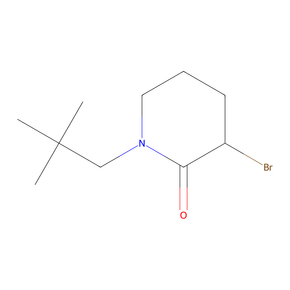 3-Bromo-1-(2,2-dimethylpropyl)piperidin-2-one molecular structure, CAS 1341774-04-6