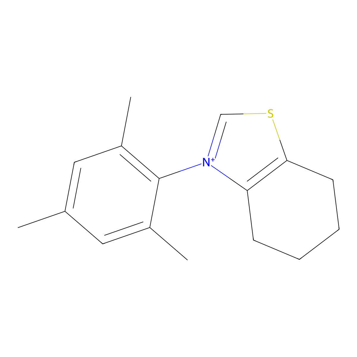 3-Mesityl-4,5,6,7-tetrahydrobenzo[d]thiazol-3-ium molecular structure, CAS 1341774-60-4