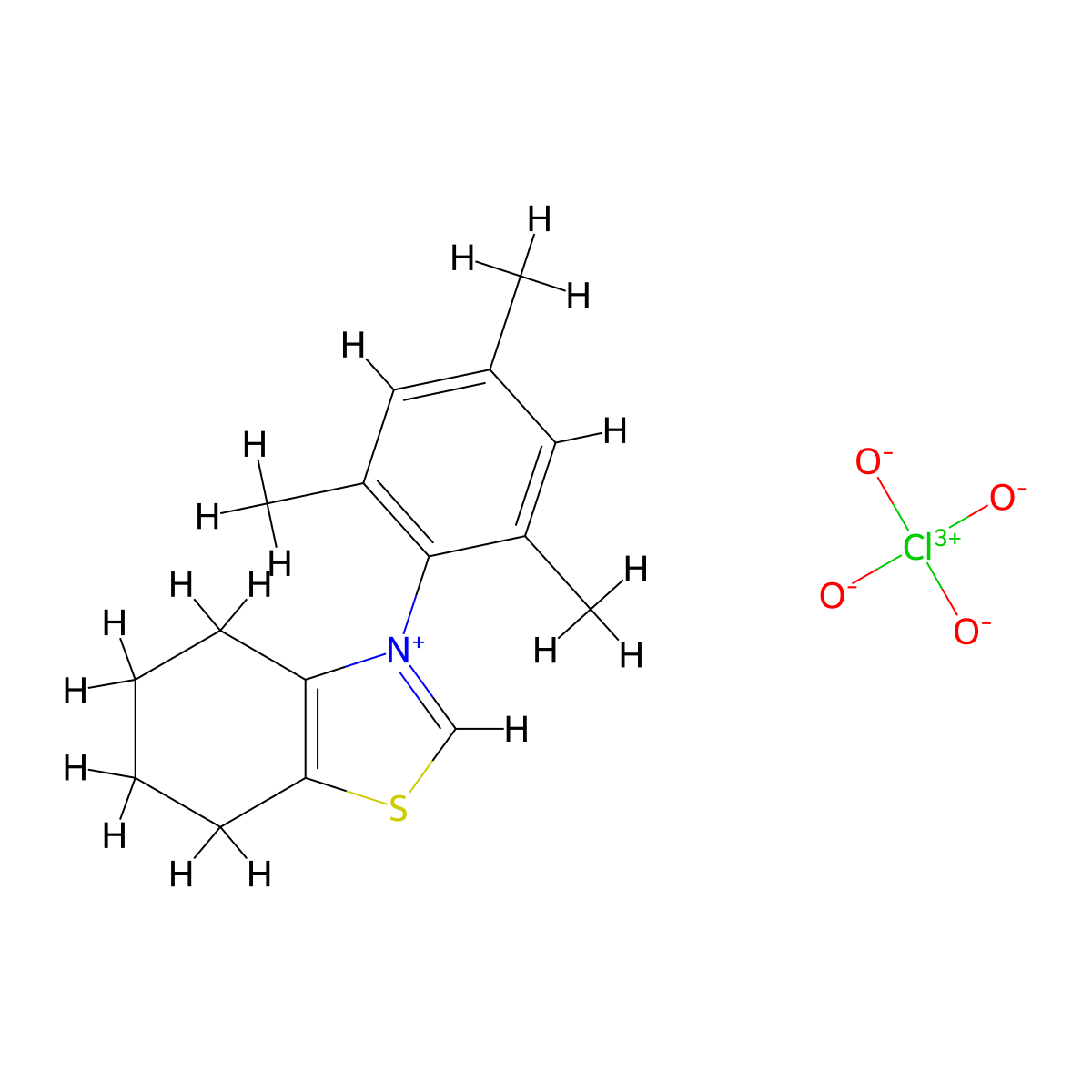 3-Mesityl-4,5,6,7-tetrahydrobenzo[d]thiazol-3-ium perchlorate molecular structure, CAS 1341774-61-5