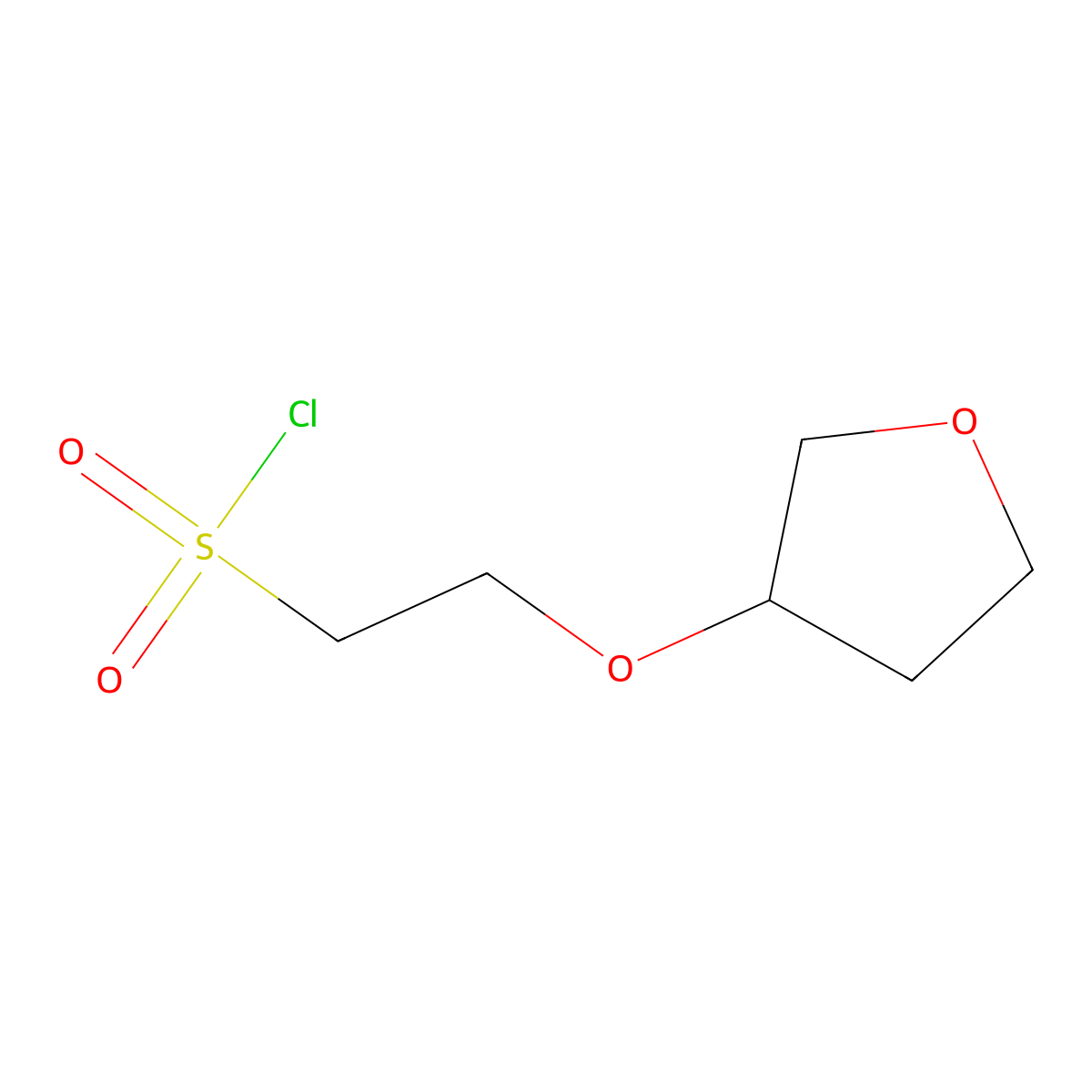 2-(Oxolan-3-yloxy)ethane-1-sulfonyl chloride molecular structure, CAS 1341778-24-2