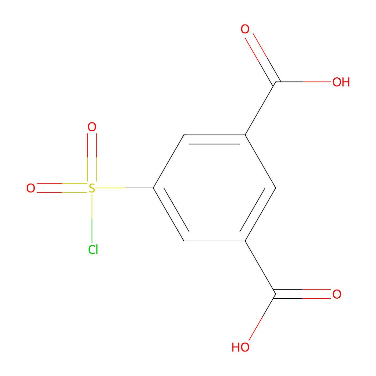 1,3-Benzenedicarboxylic acid, 5-(chlorosulfonyl)- molecular structure, CAS 134178-04-4