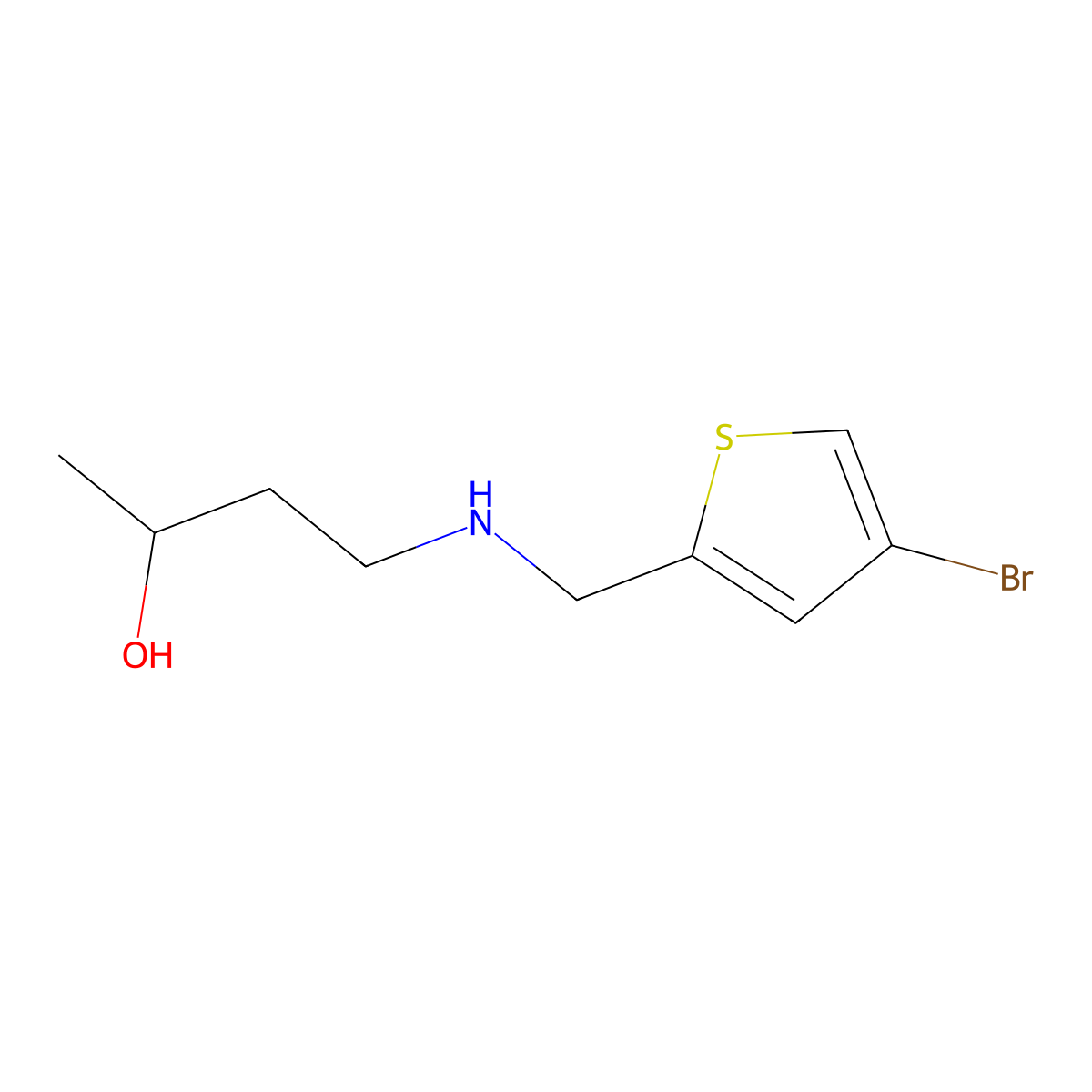 4-{[(4-Bromothiophen-2-yl)methyl]amino}butan-2-ol molecular structure, CAS 1341780-91-3