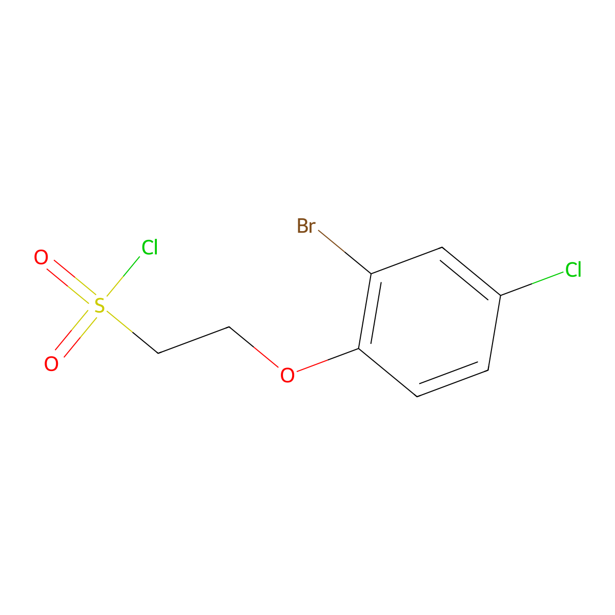 2-(2-Bromo-4-chlorophenoxy)ethane-1-sulfonyl chloride molecular structure, CAS 1341782-43-1