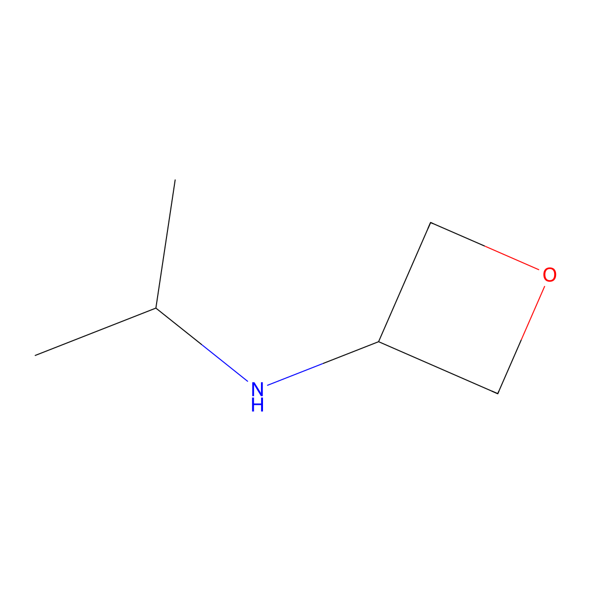 N-(propan-2-yl)oxetan-3-amine molecular structure, CAS 1341782-83-9