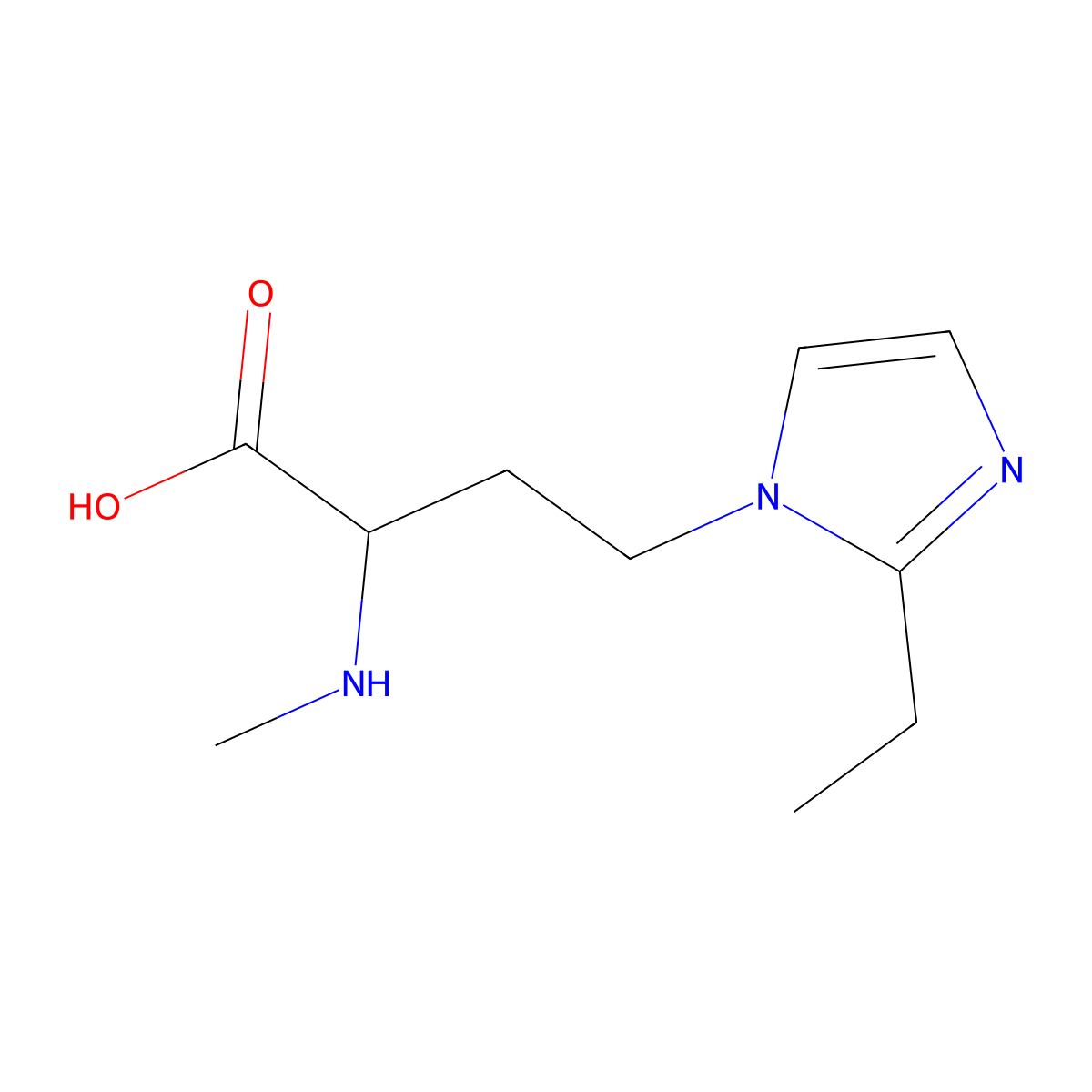 4-(2-Ethyl-1h-imidazol-1-yl)-2-(methylamino)butanoic acid molecular structure, CAS 1341782-94-2
