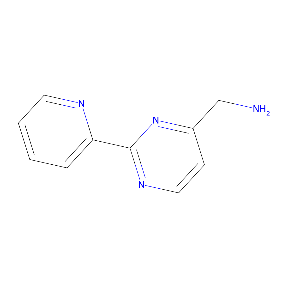 (2-(Pyridin-2-yl)pyrimidin-4-yl)methanamine molecular structure, CAS 1341782-97-5