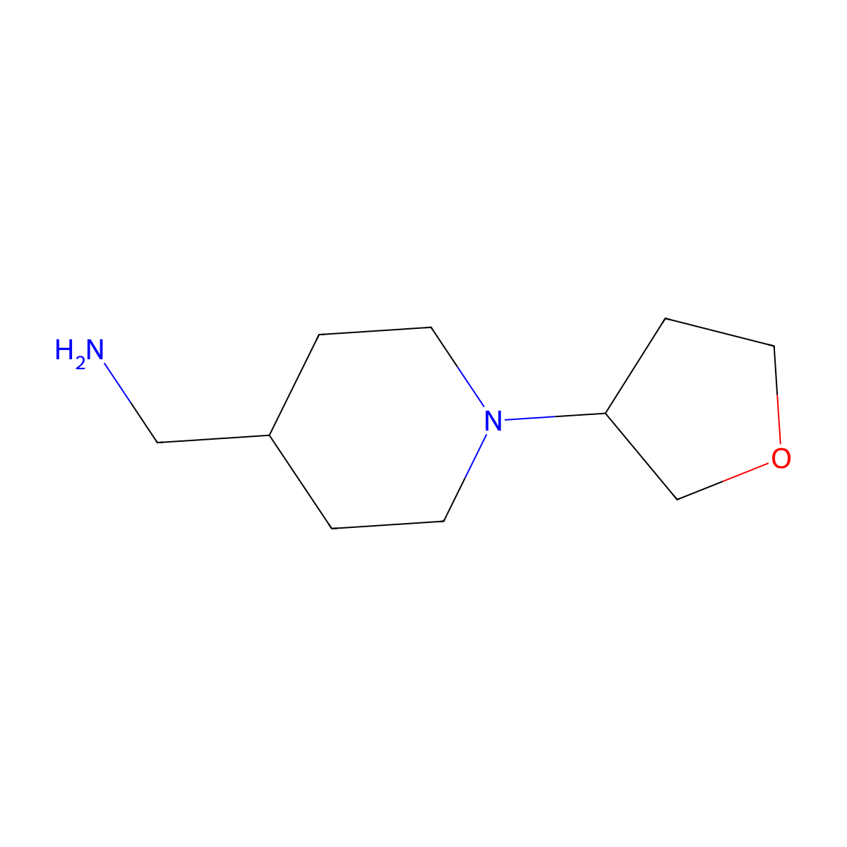[1-(Oxolan-3-yl)piperidin-4-yl]methanamine molecular structure, CAS 1341785-80-5
