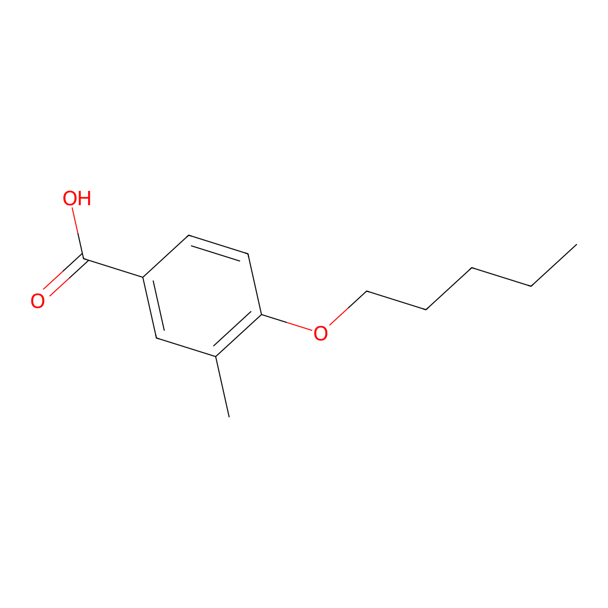 3-Methyl-4-(pentyloxy)benzoic acid molecular structure, CAS 1341789-95-4