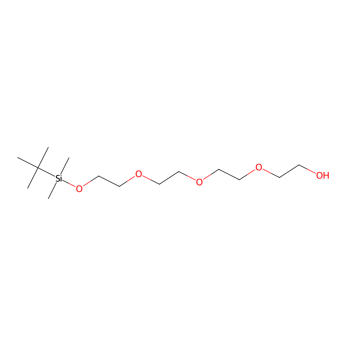 13,13,14,14-Tetramethyl-3,6,9,12-tetraoxa-13-silapentadecan-1-ol molecular structure, CAS 134179-40-1