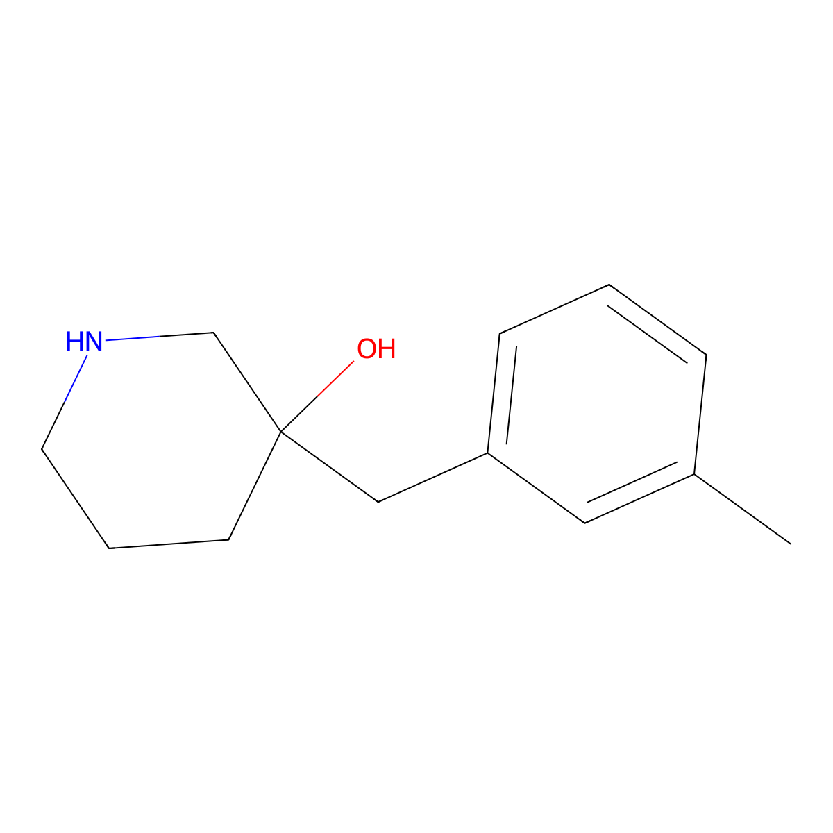 3-(3-Methylbenzyl)piperidin-3-ol molecular structure, CAS 1341790-47-3