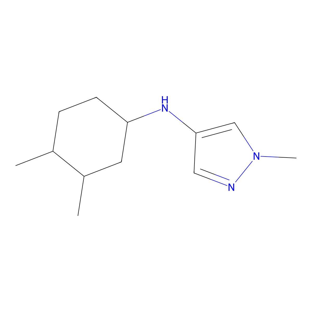 N-(3,4-Dimethylcyclohexyl)-1-methyl-1H-pyrazol-4-amine molecular structure, CAS 1341791-29-4