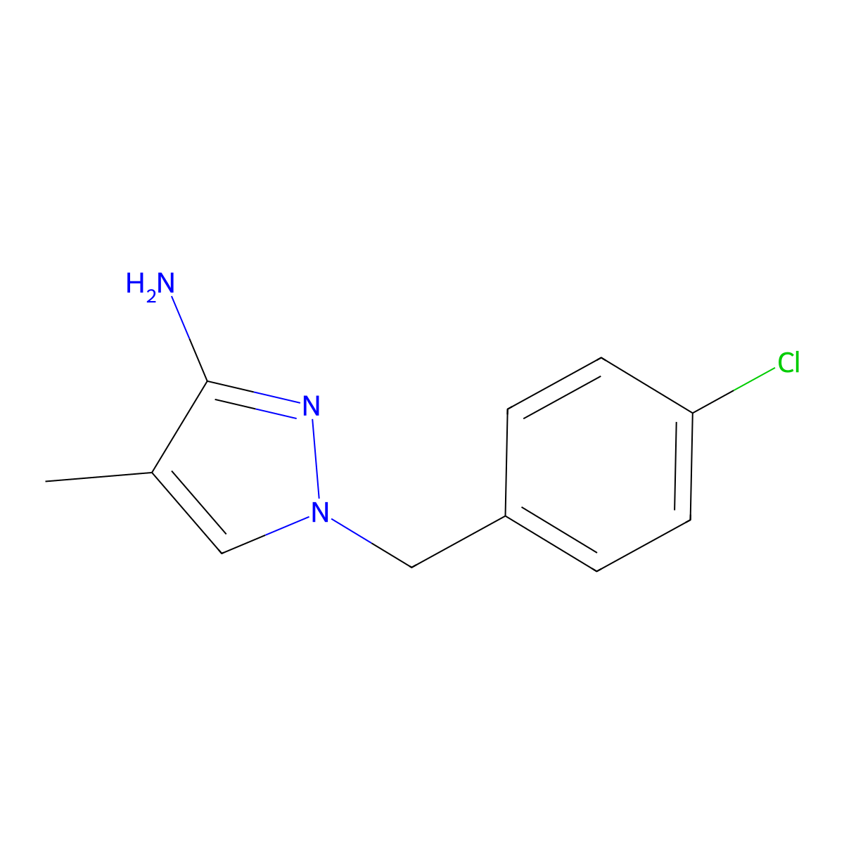 1-(4-Chlorobenzyl)-4-methyl-1H-pyrazol-3-amine molecular structure, CAS 1341792-15-1