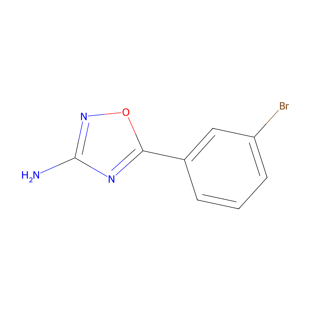5-(3-Bromophenyl)-1,2,4-oxadiazol-3-amine molecular structure, CAS 1341792-40-2