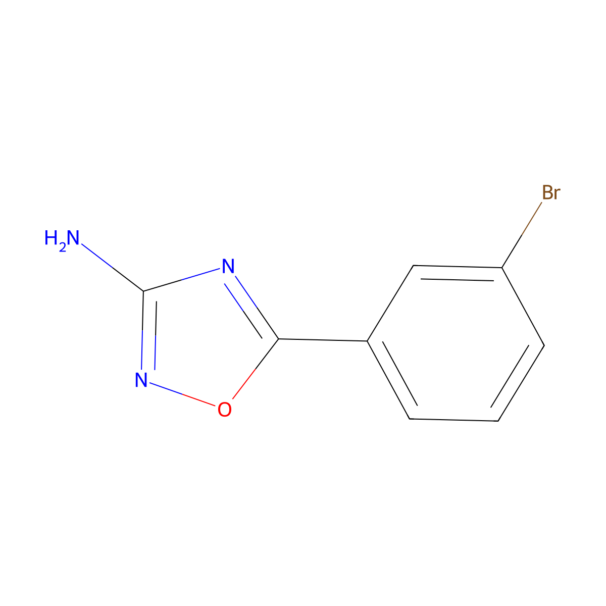 5-(3-Bromophenyl)-1,2,4-oxadiazol-3-amine molecular structure, CAS 1341792-40-2