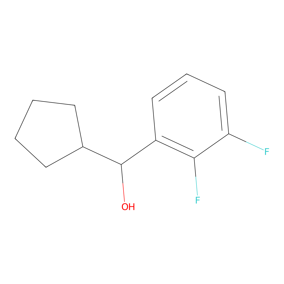 alpha-Cyclopentyl-2,3-difluorobenZenemethanol molecular structure, CAS 1341793-17-6