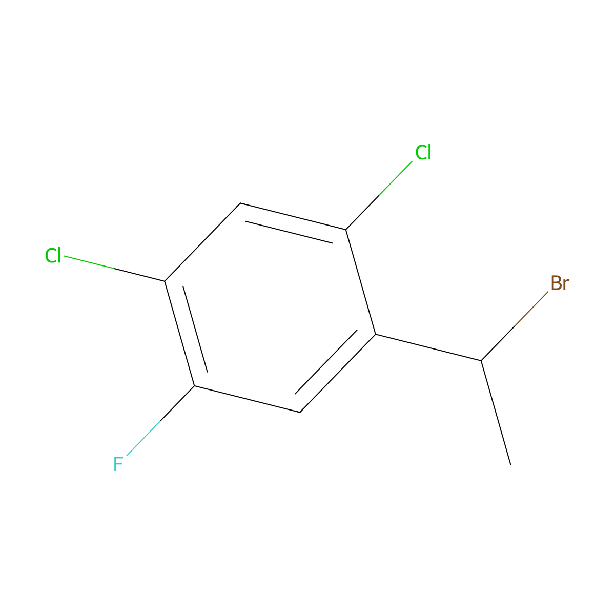 1-(1-Bromoethyl)-2,4-dichloro-5-fluorobenzene molecular structure, CAS 1341794-09-9