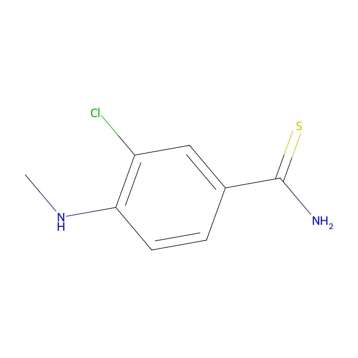3-Chloro-4-(methylamino)benzene-1-carbothioamide molecular structure, CAS 1341795-21-8