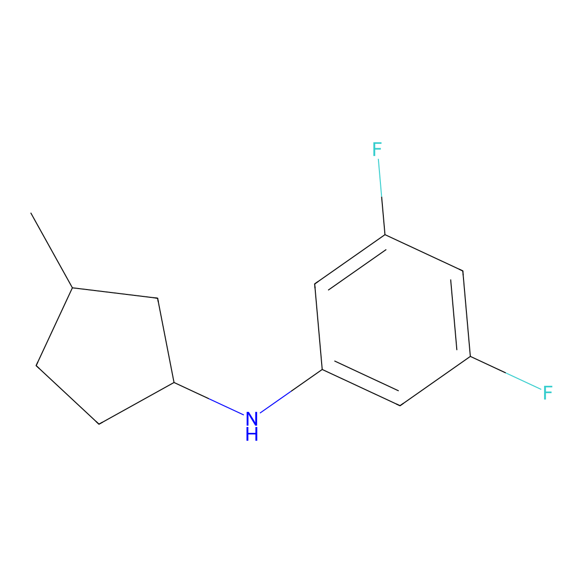 3,5-difluoro-N-(3-methylcyclopentyl)aniline molecular structure, CAS 1341795-81-0
